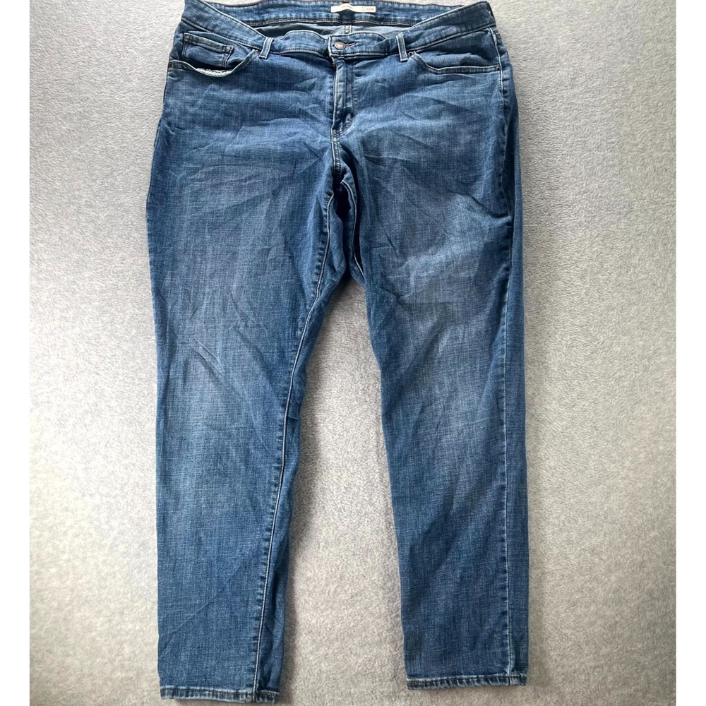 Levi's 711 Skinny Jeans Womens 22W Blue Denim Cotton Logo Stretch Medium Wash